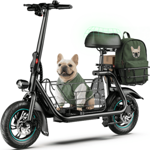 $279.FS WALMART by  MIHOVER 550W Pet Friendly Electric Scooter with Seat for Small Dogs, 12" Dual Baskets 36V 7.8AH Battery, UL2272 Certified
