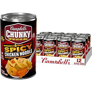 [SnS] $16.34 | 12-Pack 18.6-Oz Campbell’s Chunky Soup (Spicy Chicken Noodle) at Amazon ($1.36 each)