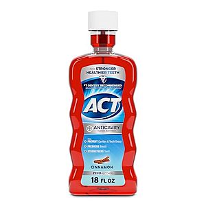 [SnS, AC] $2.79* | 18-Oz ACT Anticavity Zero Alcohol Fluoride Mouthwash (Cinnamon) at Amazon
