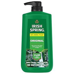 [SnS, AC] $4.64 | 30-Oz Irish Spring Men's Body Wash (Original Clean) at Amazon