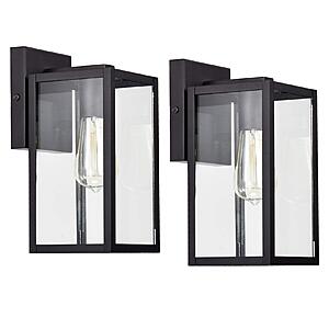 MICSIU 2 Pack 11“ Textured Black Modern Farmhouse Outdoor Light Fixture $45.99