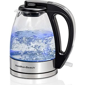 $18.04* | 1-Liter Hamilton Beach Glass Electric Tea Kettle at Amazon