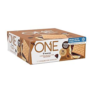 [SnS, AC] $29.18* | 2 × 12-Pack 2.12-Oz ONE Protein Bars (S'mores) ($14.59 each) at Amazon