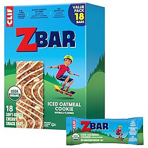 [SnS, AC] $23.69 | 3 × 18-Pack 1.27oz. Clif ZBar Soft Baked Energy Snack Bars (Iced Oatmeal Cookie) ($7.90 each) at Amazon
