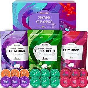 Shower Steamers Aromatherapy - 18 Pack Shower Bombs Natural Organic Essential Oils, Birthday Gifts for Mom Wife, Self Care Relaxation Gifts for Women Her Grandma $9