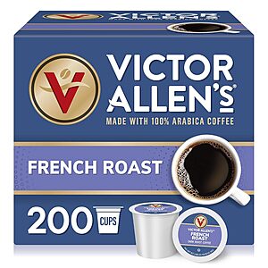 Victor Allen's Coffee French Roast, Dark Roast, 200 Count, Single Serve Coffee Pods for Keurig K-Cup Brewers $45.63