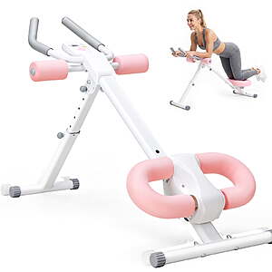 $39.96: EDX Adjustable Foldable Ab Machine for Home Gym with LCD Display and 440 lbs Capacity Pink at Walmart.com