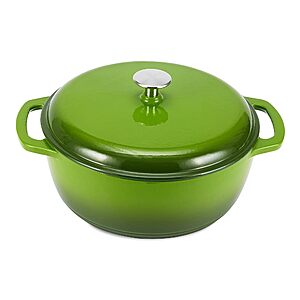 Amazon Basics Enameled Cast Iron Dutch Oven Pot, 7.3-Quart, Green $42