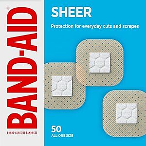 [SnS, AC] $1.84* | 50-Ct BAND-AID Brand Sheer Spots Small Square Bandages at Amazon
