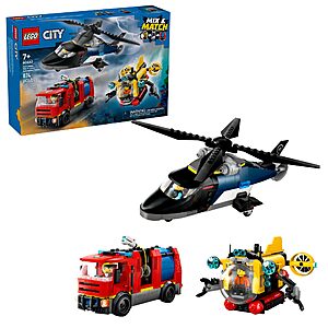 874-Piece LEGO City Helicopter, Fire Truck & Submarine Building Set $47.99 + Free Shipping