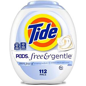 [SnS, AC] $54.56 | 4 × 112-Ct Tide PODS Free & Gentle Laundry Detergent Soap Pacs ($13.64 each) at Amazon