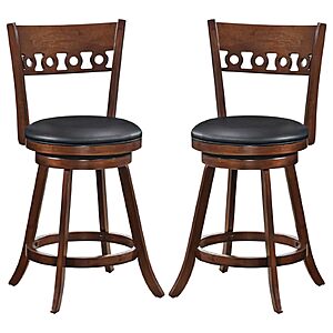 2 Pack Giantex Swivel Bar Stools with Back Espresso $85.49 + Free S&H at Amazon