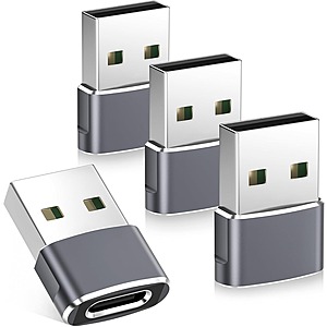 4-Pack Basesailor USB-C Female to USB-A Male Adapters (Gray) $4.04 & More + Free Shipping w/ Prime or orders $35+