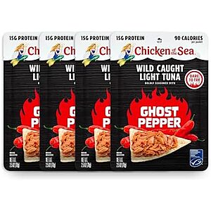 4-Pack 2.5-Ounce Chicken of the Sea Ghost Pepper Wild Caught Light Tuna Pouches $2.81 w/ S&S + Free Shipping w/ Prime or on $35+