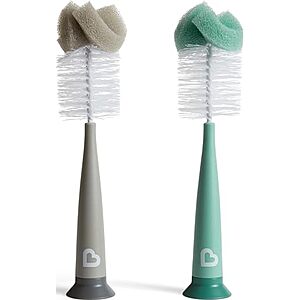 [AC] $9.98 | 2 × Munchkin Sponge Bottle Brush, Grey/Sage, 2 Count ($4.99 each) at Amazon
