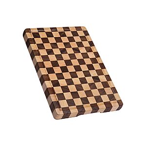 THETCHRY Checkered Cutting Board for Kitchen,  Upgraded, Acacia Wood Chopping Board with Juice Grooves & Handles, Large Butcher Block Serving Tray, 17"X12"X0.8" $21.75