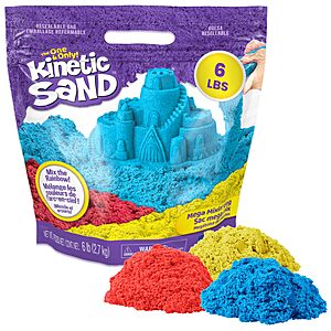 Kinetic Sand, 6lbs Mega Mixin’ Bag with Red, Yellow & Blue Play Sand, Amazon Exclusive (Packaging May Vary), Sensory Toys for Kids Ages 3 and up $25