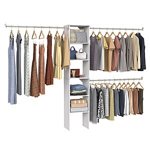ClosetMaid BrightWood 4-ft to 6-ft W Tower system White Solid Shelving Wood Closet System, $89, FS, Lowe's + more