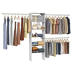 ClosetMaid BrightWood 5-ft to 10-ft W Tower system White Solid Shelving Wood Closet System, $99, FS, Lowe's + more