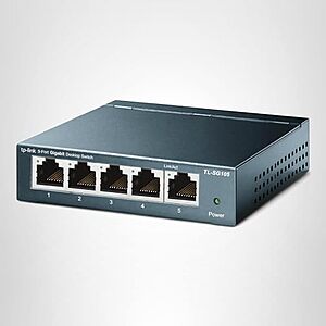 $12.11 | TP-Link TL-SG105 5-Port Unmanaged Desktop Switch + 10% Back w/ Prime Visa Card at Amazon