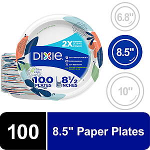 100-Count 8.5" Dixie Everyday Paper Lunch Plates $5.89 + Free Shipping w/ Walmart+ or on $35+