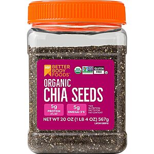 Select Accounts: BetterBody Foods Organic Chia Seeds (1.25-Pound) $6.71 w/ S&S + Free Shipping w/ Prime or on $35+