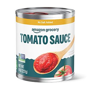 Amazon Fresh, Tomato Sauce, No Salt Added, 8 Oz (Previously Happy Belly, Packaging May Vary)~$0.46 With S&S @ Amazon