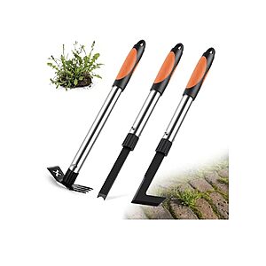 3-Pack 16" Manual Weed Remover Tool Set w/ Dual-Head Puller, Crack Weeder & Moss Scraper $9.99 + Free Shipping w/ Prime or on $35+