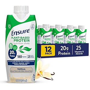 [SnS] $23.89 | 12-Pack 11-Oz Ensure Plant-Based Vegan Protein Nutrition Shake (Vanilla) at Amazon
