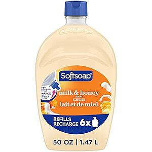 50-Oz Softsoap Liquid Hand Soap Refill (Milk & Honey) $4 w/ S&S + Free Shipping w/ Prime or on orders over $35