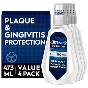 [SnS, AC] $10.54* | 4-Count 16-Oz Crest Pro-Health Clinical Mouthwash (Deep Clean Mint) at Amazon