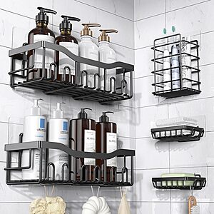 5-Piece Eudele Rustproof Stainless Steel Shower Caddy Organizers (Black) $7.59 + Free Shipping w/ Prime or on $35+