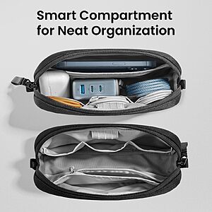 tomtoc Electronics Organizer Travel Case, Water Resistant Travel Bag Cable Organizer for Essentials, Tech Pouch Accessories $17.84
