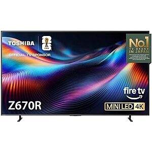 $1998.99* | Toshiba 100" Z670 Series Mini-LED 4K UHD Smart Fire TV (100Z670R, 2026 New) + 10% Back w/ Prime Visa Card at Amazon