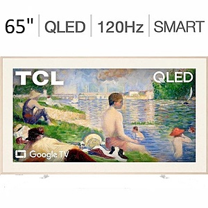 TCL 65" A3G Designer Series 120Hz 4K QLED Smart TV, Art Library, AI Art and Flush Wall Mount (2026) @ Best Buy $649.99