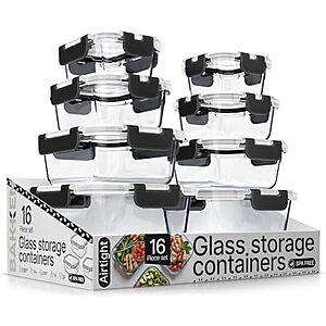 $22.60* | 16-Piece Bakken Borosilicate Glass Food Storage Containers w/ Lids at Amazon