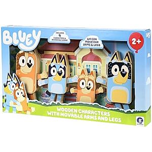 $8.50* | 4-Piece Bluey Wooden Character Figure Set at Amazon
