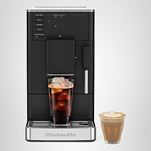 KitchenAid Fully Automatic Espresso Machine KF2 with 6 Hot and Iced Coffee Options | Built-In Grinder | Steam Wand, Black Matte KES8452 $599.99