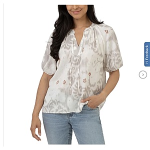 Ends Today Well Worn Women's Short Sleeve Satin Blouse $11.99 White, Pink, or Black free shipping Costco.com
