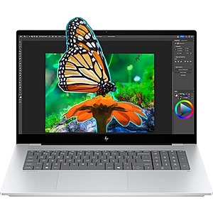 HP - OmniBook X - 17.3" FHD Touch-Screen Laptop - Intel Core Ultra 7 256V 2024 - 16GB Memory - 1TB SSD - Copilot+ PC - Glacier Silver - Open Box - Excellent for $435