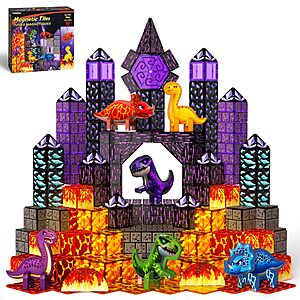 80-Piecce GobiDex Jurassic Scene Dinosaur Magnetic Tiles Set w/ 6 Dinosaurs  $13.99 + Free Shipping w/ Prime or on $35+