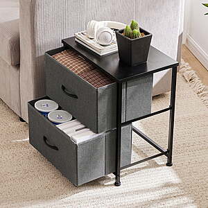 $19-28 FS Walmart+ or $35 by  CONCETTA 2 or 4 Drawer Fabric Dresser, 20 Inch Adjustable Nightstand Feet Bedside Table with Drawers for Bedroom, Entryway,