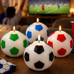 4-Pack 3" Karlgmbh Soccer Ball Outdoor/ Indoor Citronella Candles (Up to 80+ Hrs Total Burn Time) $4.75 + Free Shipping w/ Prime or on $35+