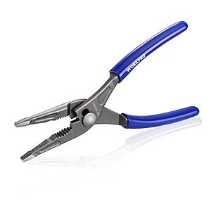 WORKPRO 8'' Long Nose Slip Joint Pliers, CR-V Needle Nose Pliers with Comfortable Grip Handles. YMMV - Coupon Price $11.19