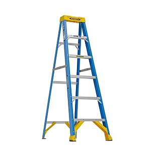 6' Werner Fiberglass Step Ladder w/ ComfortZone Step & Locktop, 250 lb Capacity (FS106CZ) $109 + Free Store Pickup at Lowe's
