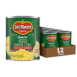 [SnS, AC] $8.62 | 12-pk 8.75-oz Del Monte Canned Golden Sweet Whole Kernel Corn (No Salt Added) at Amazon