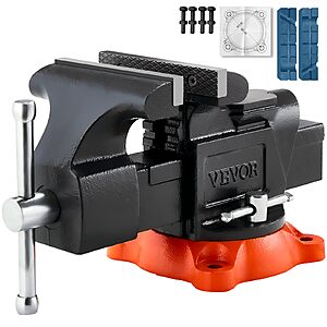 $47.03: VEVOR Bench Vise, 5" Jaw Width, 5" Max Jaw Opening, 2.8" Throat Depth
