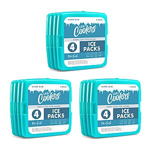 $15.80: Cool Coolers by Fit + Fresh Reusable Slim Ice Packs, Green (12 Pack)
