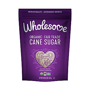 [S&S] $29.92: Wholesome Sweeteners Organic Cane Sugar (32-Ounce), Fair Trade, Non GMO, Gluten Free, 6 Pack