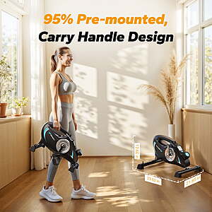 MERACH Under Desk Bike Pedal Exerciser Indoor Silent Elliptical Machine for Legs and Arms Mini Foot Pedal Exercise Bike with Free App,Non-Slip Mat,2 Resistance Bands $94.99